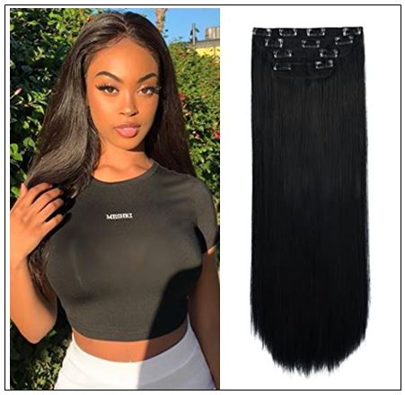 Clips in hair extensions for Natural black hair (6)