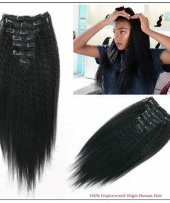 Kinky Straight Clip in Hair Extensions (1)