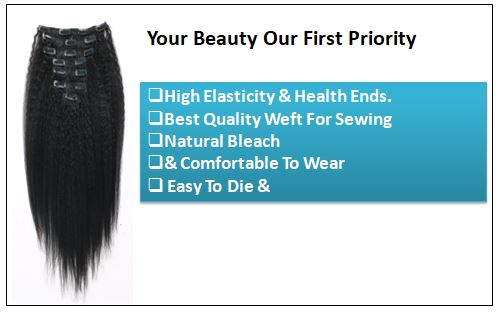 Kinky Straight Clip in Hair Extensions (2)