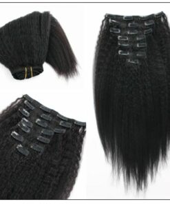 Kinky Straight Clip in Hair Extensions (4)