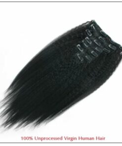 Kinky Straight Clip in Hair Extensions (5)