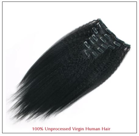 Kinky Straight Clip in Hair Extensions (5)