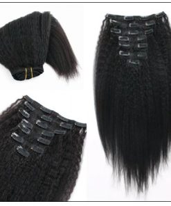 Kinky straight clip in hair extensions 2