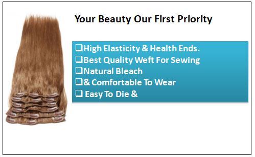 Light Brown Clip in Human Hair Extensions