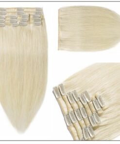 Platinum Blonde Clip in Hair Extensions 4-min