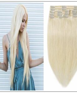 Platinum Blonde Clip in Hair Extensions img-min