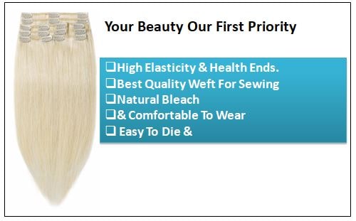 Platinum Blonde Clip in Hair Extensions-min