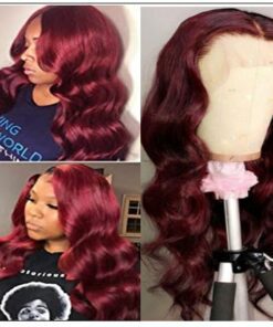 13×4 Burgundy Body Wave Wig Hair Extensions 3