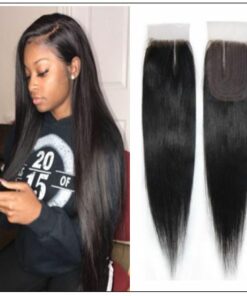 Closure Sew In Side Part Hair Extensions Natural Black
