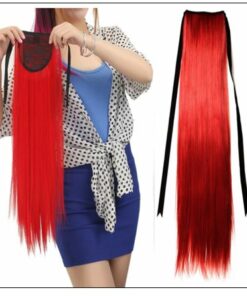 Red Sleek Ponytail Hair Extensions (3)