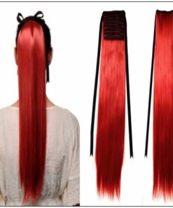 Red Sleek Ponytail Hair Extensions (4)