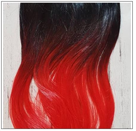 Red Slicked Back Ponytail Hair Extensions 3