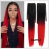 Red Slicked Back Ponytail Hair Extensions img