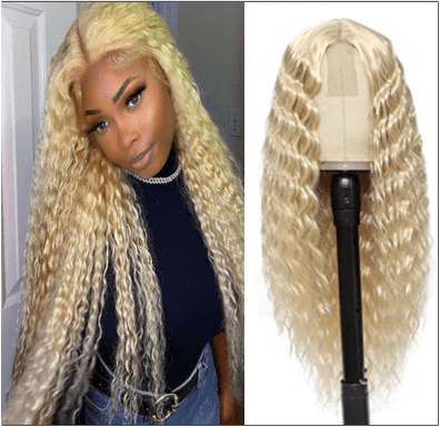 613 blonde curly WIG1