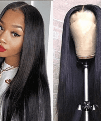 Black Straight Lace Front Wig1