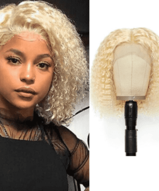 Blonde Curly bob wig 1