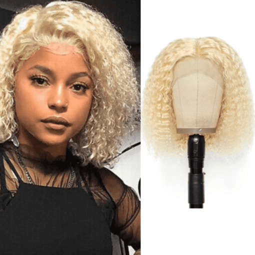 Blonde Curly bob wig 1