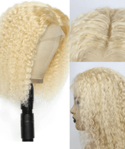 Blonde Curly bob wig 4