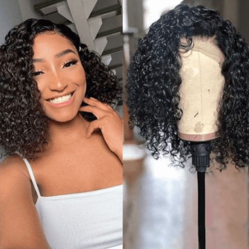 Curly Bob Black Hair-Wig1