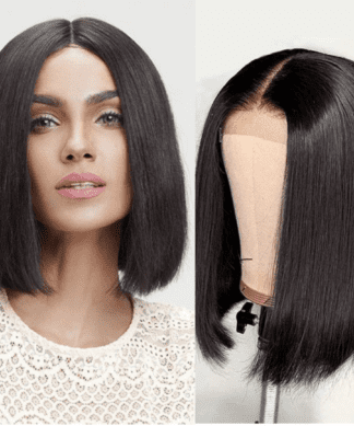 Layered Bob Straight Black Wig1