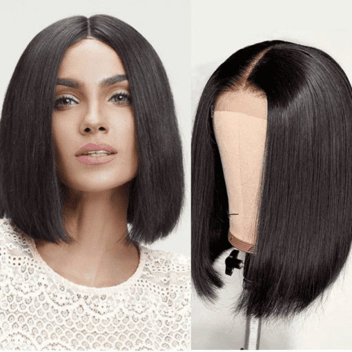 Layered Bob Straight Black Wig1