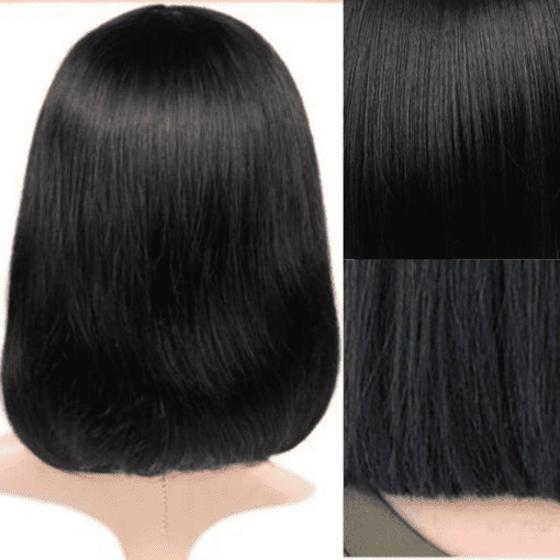 Layered Bob Straight Black Wig4