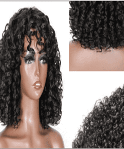 Layered Curly Black Bob Wig With Bangs3