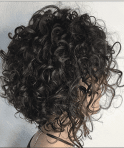 Layered Curly Black Bob Wig With Bangs4