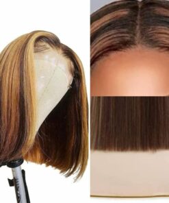 Shoulder length short straight hair with highlights 3
