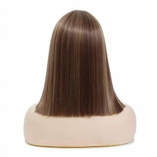 Shoulder length short straight hair with highlights 4