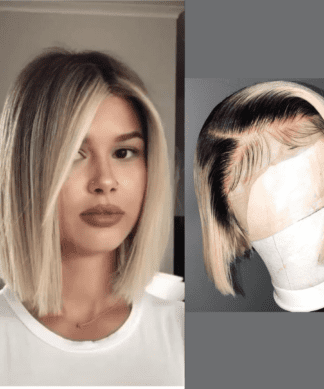 blonde balayage Bob straight1