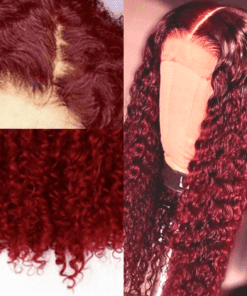 red curly lace front wig2