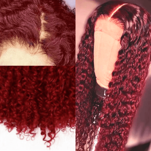 red curly lace front wig2