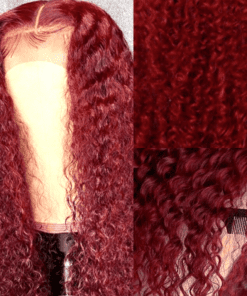 red curly lace front wig3