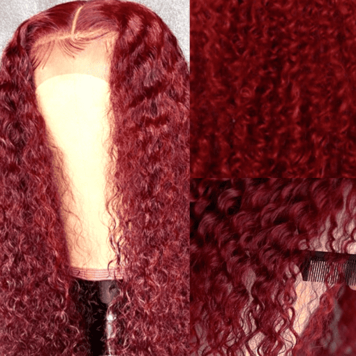 red curly lace front wig3