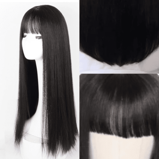 straight layered hair with curtain bangs2