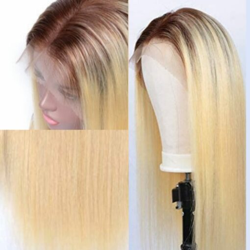 613 wig with brown roots long straight 3