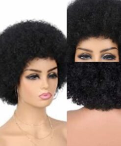 Black Afro wig kinky curly3