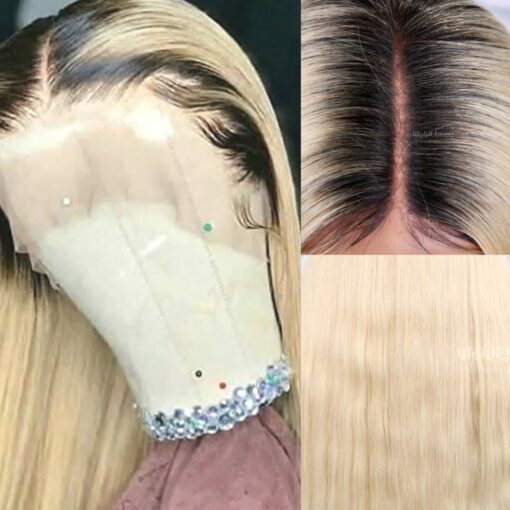 Blonde wig with dark roots 2