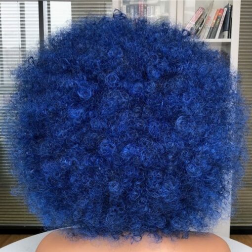 Blue Afro wig-kinky curly4