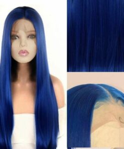 Blue long wig 3