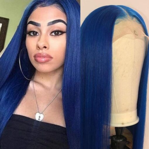 Blue long wig1