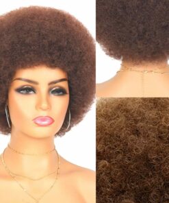 Brown Afro wig kinky curly3