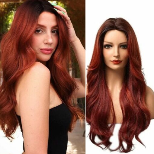 Brownish red Wig-Long Straight 1