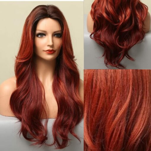 Brownish red Wig Long Straight 2
