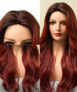 Brownish red Wig Long Straight 3