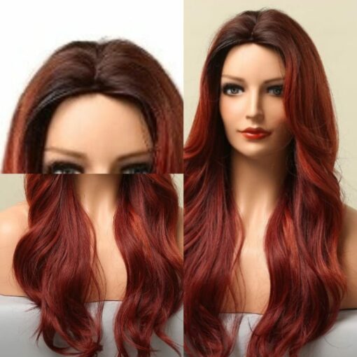 Brownish red Wig-Long Straight 3