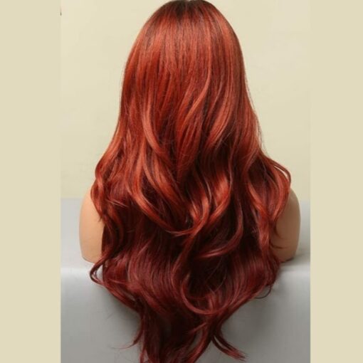 Brownish red Wig-Long Straight 4
