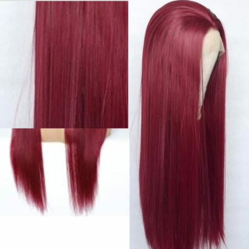 Burgundy lace front wig 2