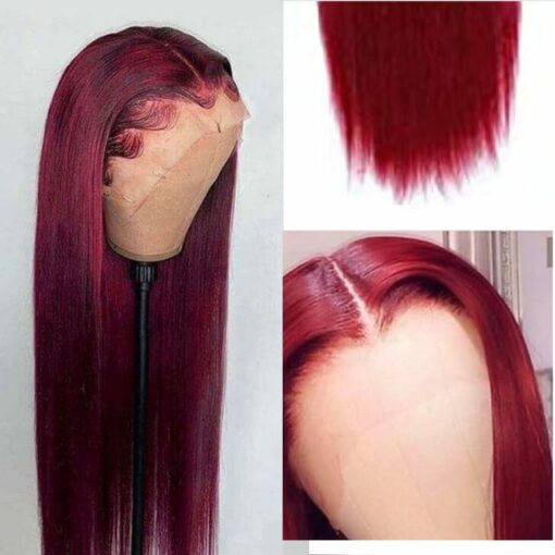 Burgundy lace front wig 3